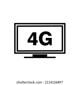 Monitor editable vector sign template color icon isolated on white background for web, UI