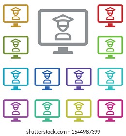 Monitor, education, online education multi color icon. Simple glyph, flat vector of online traning icons for ui and ux, website or mobile application