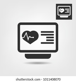 monitor with ekg sign. vector illustration
