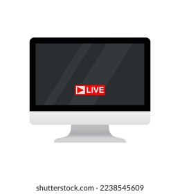 Monitor as Equipment for streamers and blogger isolated on white background.