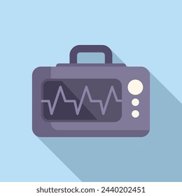 Monitor event heart icon flat vector. Impact sick. Cardiac pain problem