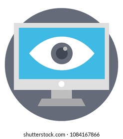 Monitor Eye Presenting Concept Online Monitoring Stock Vector (Royalty ...