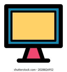 Monitor filled line icon, suitable for set electonics icons