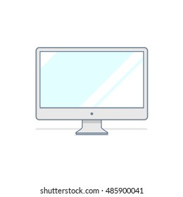 Monitor Flat Design. Web design element. Mock up. Vector. Computer display isolated on white.