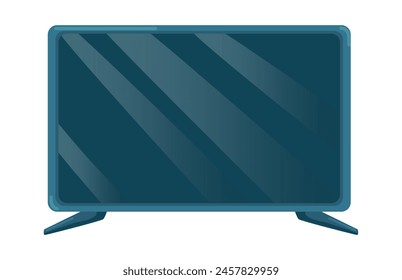 Monitor en diseño plano. Pantalla de televisión panorámica o pantalla de ordenador. Ilustración vectorial aislada.