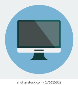 Monitor flat icon 