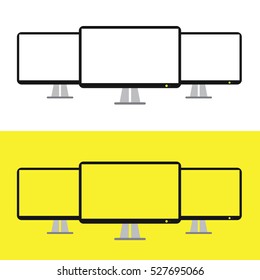 Monitor flat icon. Computer symbol. Vector illustration
