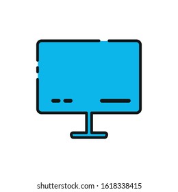 Monitor flat icon. Design template vector