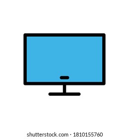 Monitor flat icon. Design template vector