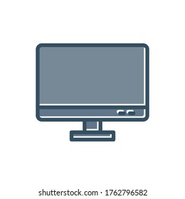 Icono de monitor plano, icono plano de escritorio. vector de plantilla de diseño