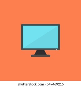 Monitor flat icon illustration isolated vector sign symbol