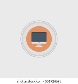 Monitor flat icon illustration isolated vector sign symbol