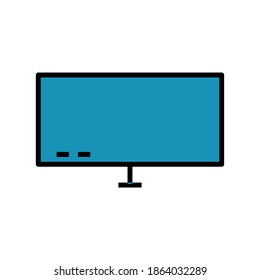 Monitor flat icon. simple design editable. design vector illustration