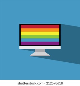monitor flat icon  vector illustration eps10 