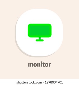 Monitor flat vector icon for web and mobile applications