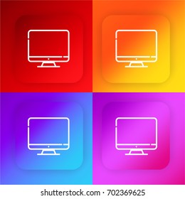 Monitor four color gradient app icon set