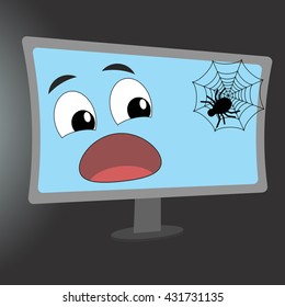 Monitor frightened spider