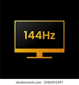 Monitor Gaming High Performance Refresh Rate 144Hz Icon. Perfect for Computer Screen Refreshes Information Label on your product