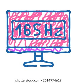 monitor gaming pc doodle icon sketch vector. monitor gaming pc sign. isolated symbol illustration
