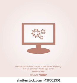 Monitor with gear icon
