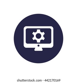 monitor and gear icon