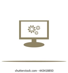 Monitor with gear icon