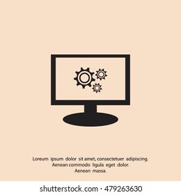 Monitor with gear icon