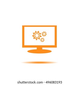 Monitor with gear icon