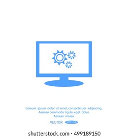 Monitor with gear icon