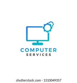 Screen Computer Logo Designs Concept Tech Stock Vector (Royalty Free ...