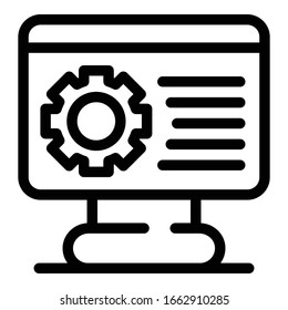 Monitor Gear System Icon Outline Monitor Stock Vector (Royalty Free ...