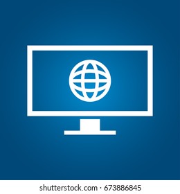 Monitor with globe icon