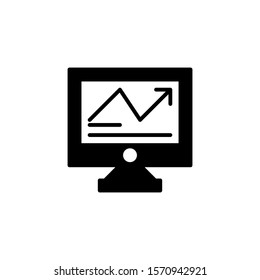 monitor glyph icon black and white