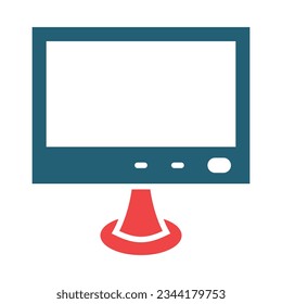 Monitorear El Icono De Dos Colores Glifo Para Uso Personal Y Comercial.
