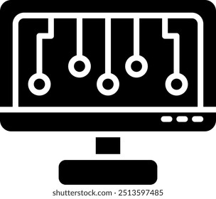 Design do Ícone do Vetor de Glifos do Monitor