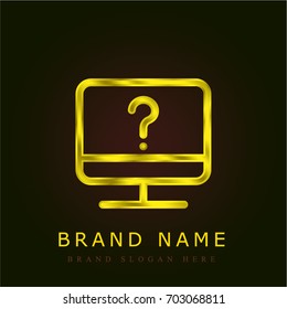 Monitor golden metallic logo