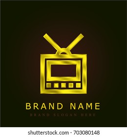 Monitor golden metallic logo