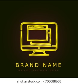 Monitor golden metallic logo