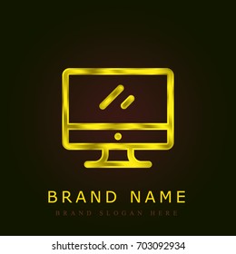 Monitor golden metallic logo