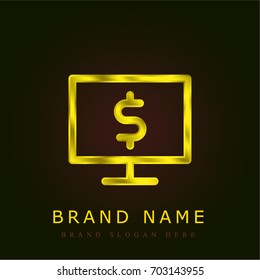 Monitor golden metallic logo