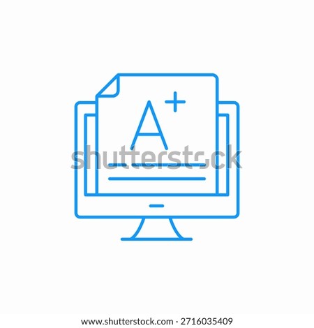 monitor grade a plus icon sign vector