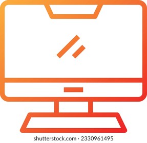 Monitor Gradient Icon - Single Icon, Vector