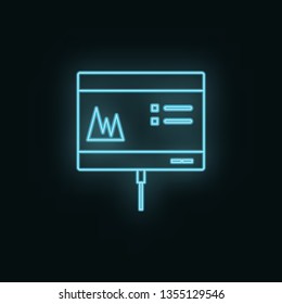 Monitor, graphic, neon, icon. Web Development Vector Icon. Element of simple symbol for websites, web design, mobile app, infographics. Line symbol for website design