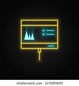 monitor, graphic neon vector icon. Blue and yellow neon vector icon - Powered by Shutterstock - Get 15% off with code: PIKWIZARD15