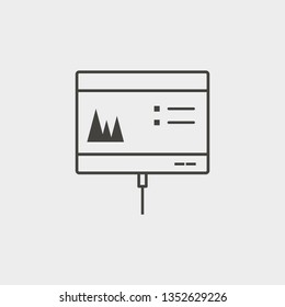 Monitor, graphic, outline, icon. Web Development Vector Icon. Element of simple symbol for websites, web design, mobile app, infographics. Line symbol for website design