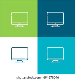 Monitor green and blue material color minimal icon or logo design