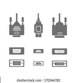 Monitor hardware icons ,cabels