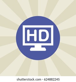 monitor hd icon. sign design. background