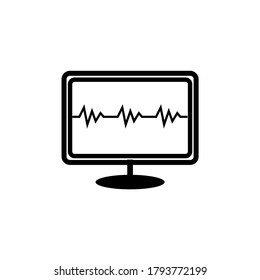 Monitor with heart pulse sensor grayscale
