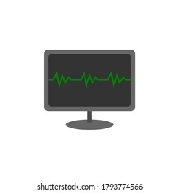 Monitor with heart pulse sensor vector
